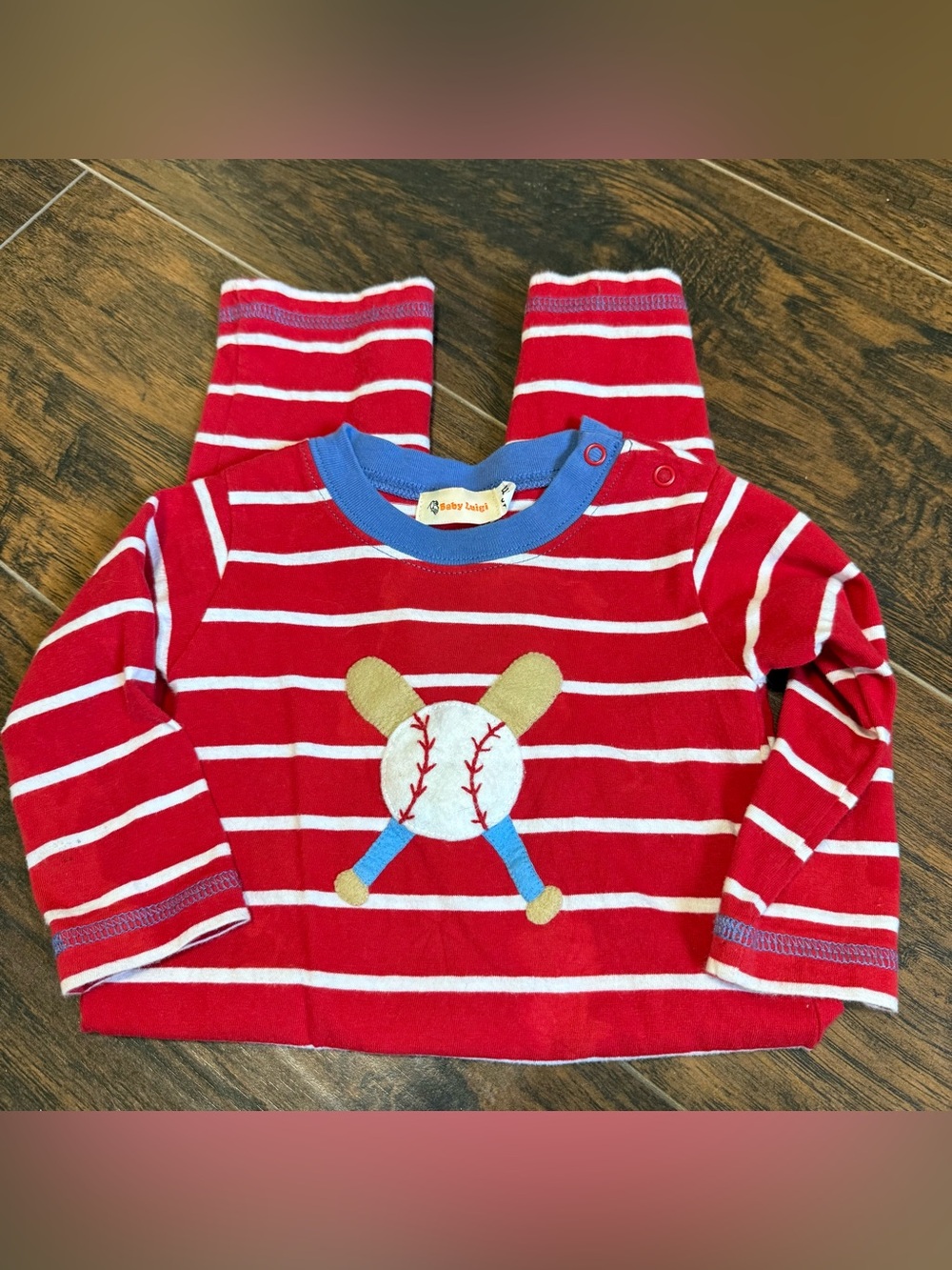 Luigi Kids Red Stripe Baseball one piece 18M